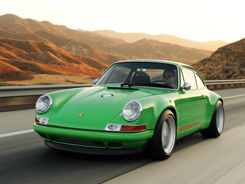 дорога, singer, путешествие, пейзаж, 911, зеленый, классика, porsche