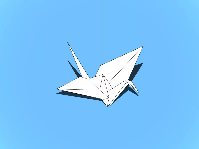 оригами, crane, бумага, журавлик, megafatboy, минимализм, птица