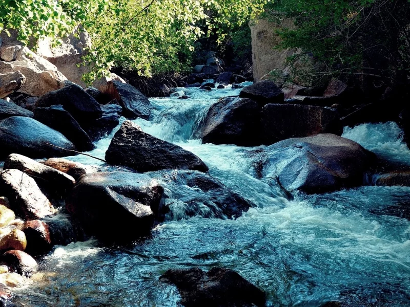 поток, природа, пейзаж, горная река, вода, камни