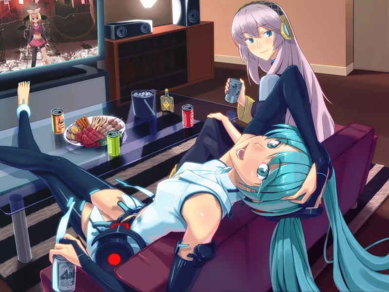 hatsune miku, megurine luka, kagamine rin, вокалоид, vocaloid