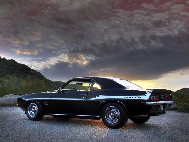 авто, camaro, тюнинг, закат, chevrolet, дорога, шевролет, камаро