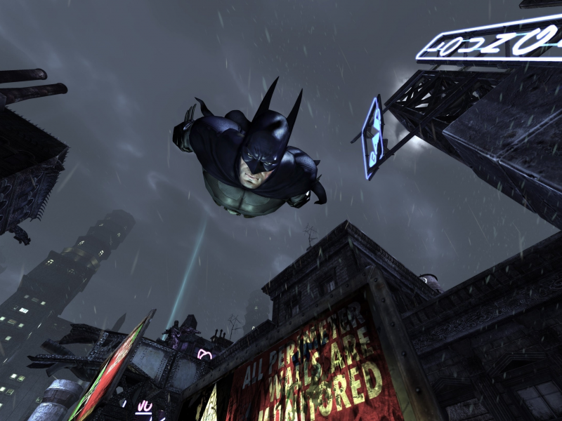 полет, game, batman arkham city, бэтмен