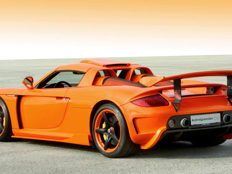 supercar, porsche, konigseder, carrera gt, orange