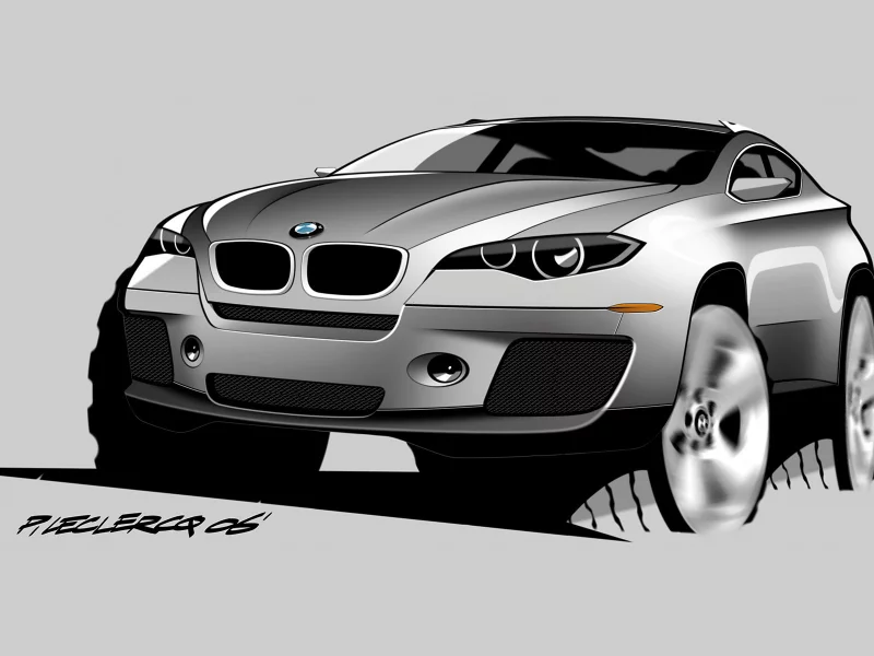 рисунок, карандаш, bmw