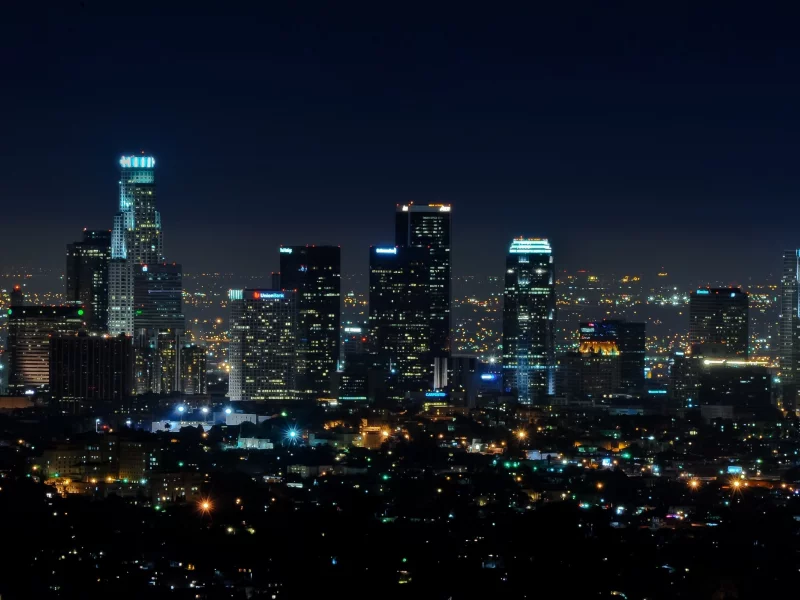 огни, калифорния, california, downtown, los angeles, la, usa, southern california, night, ночь