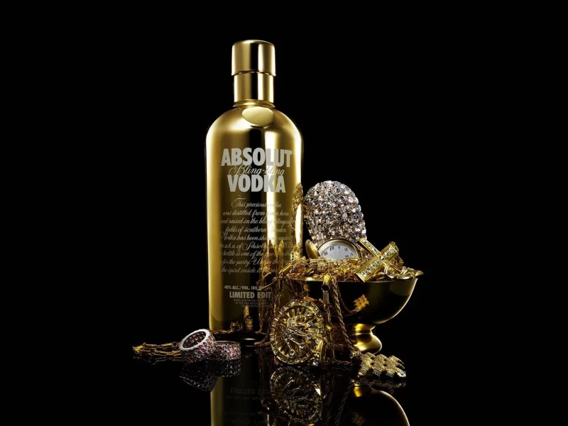 абсолют, черный фон, водка