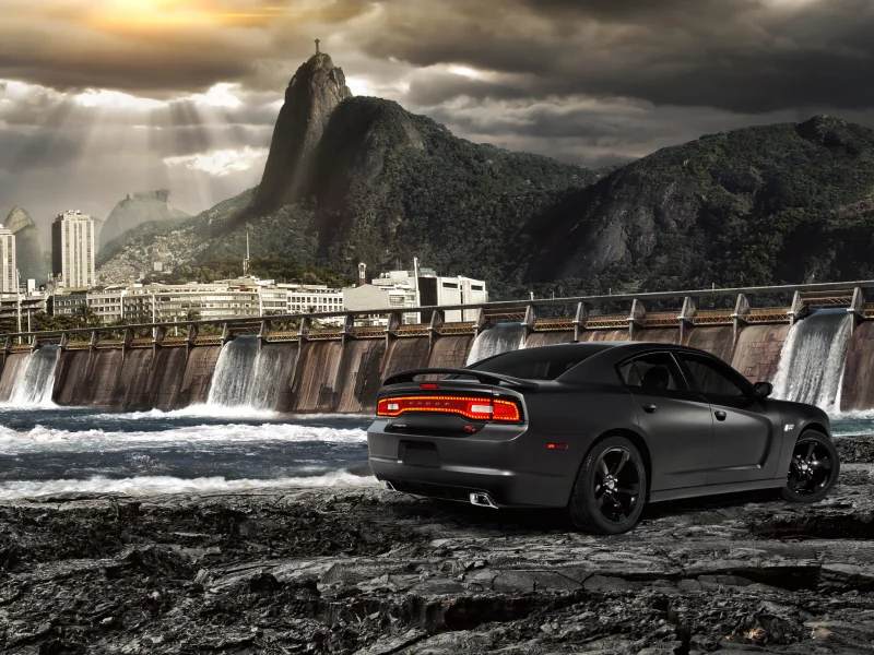 rio de janeiro, dodge, вода, рио-де-жанейро, fast five, форсаж 5, charger, дамба
