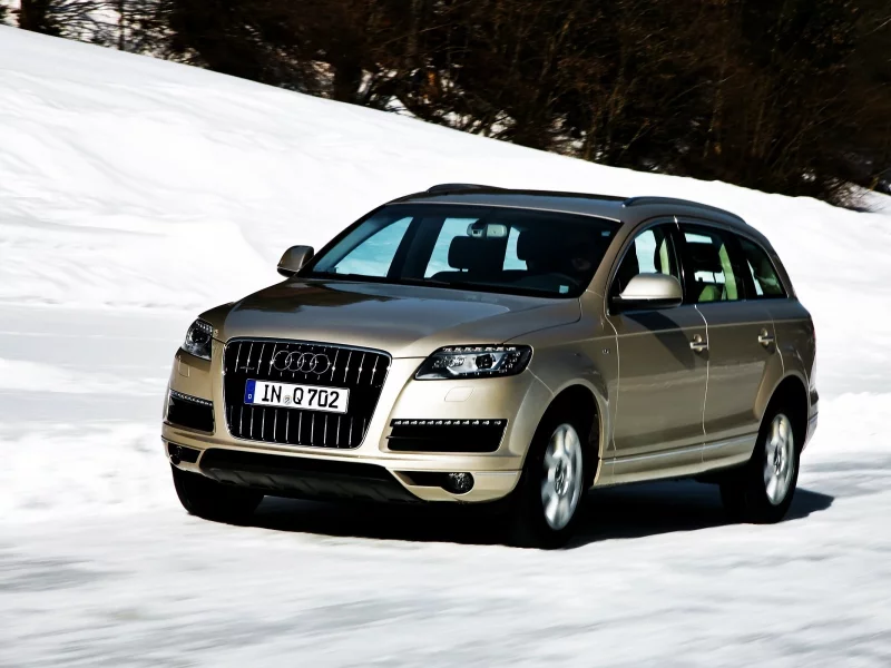 q7, audi, снег