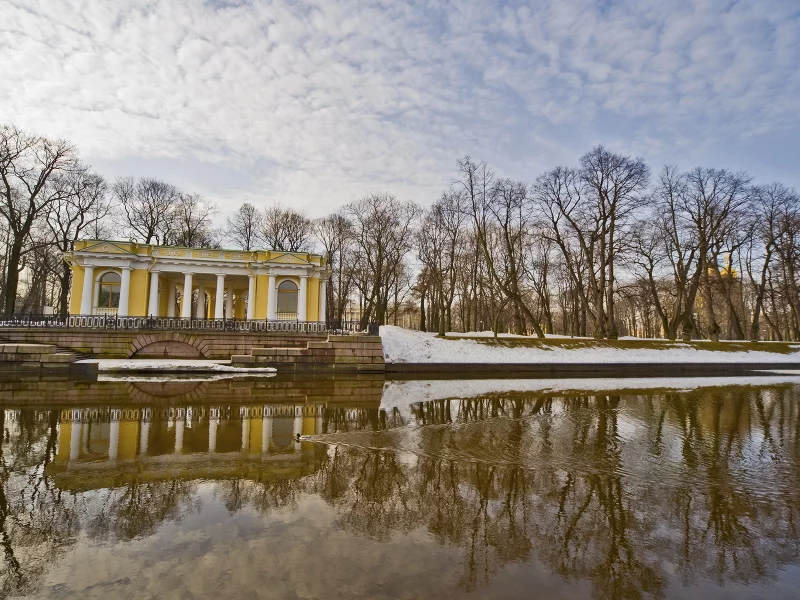река, парк, небо