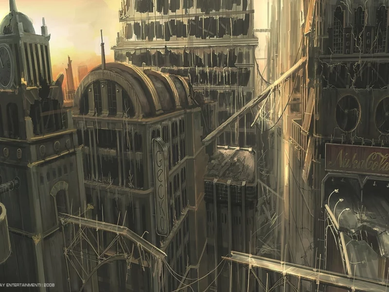 руины, город, concept, art, fallout