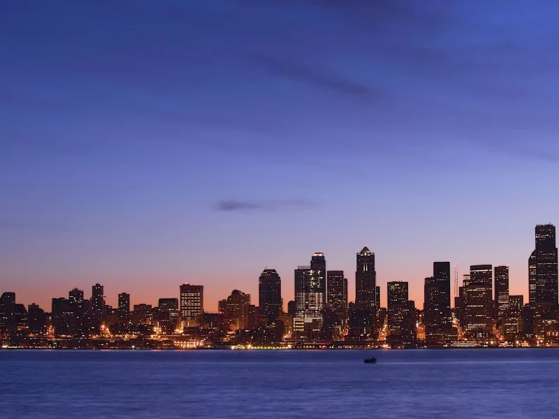 seattle, город, вечерний