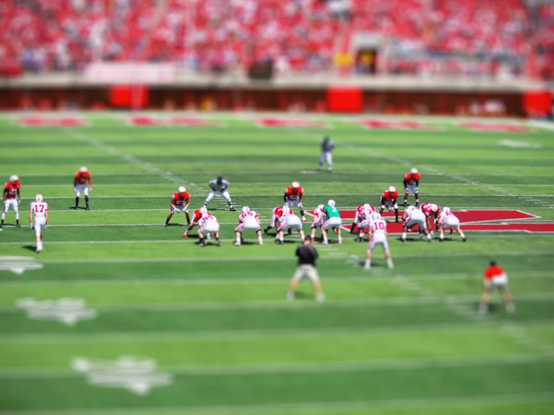 стадион, футбол, игра, tilt shift, американский