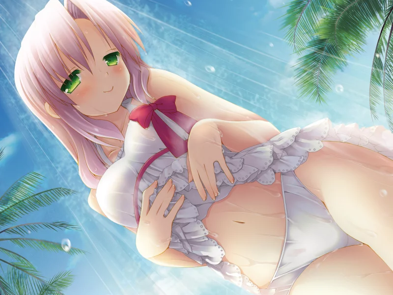 нижнее белье, mizushima kasumi, аниме, anime, cafe sourire, розовые волосы