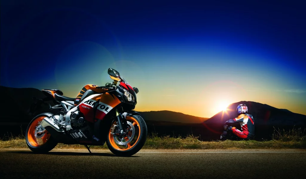 блик, закат, cbr, мотоцикл, honda, мотоциклист, хонда, fireblade