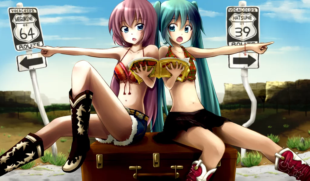 megurine luka, hatsune miku, вокалойд