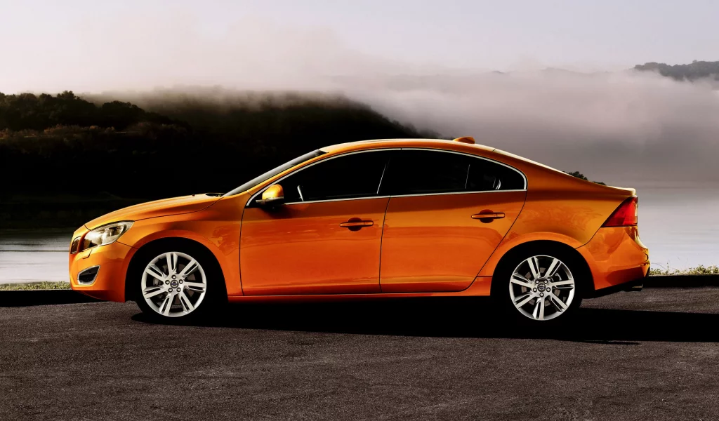 volvo s60, река, тачка, туман