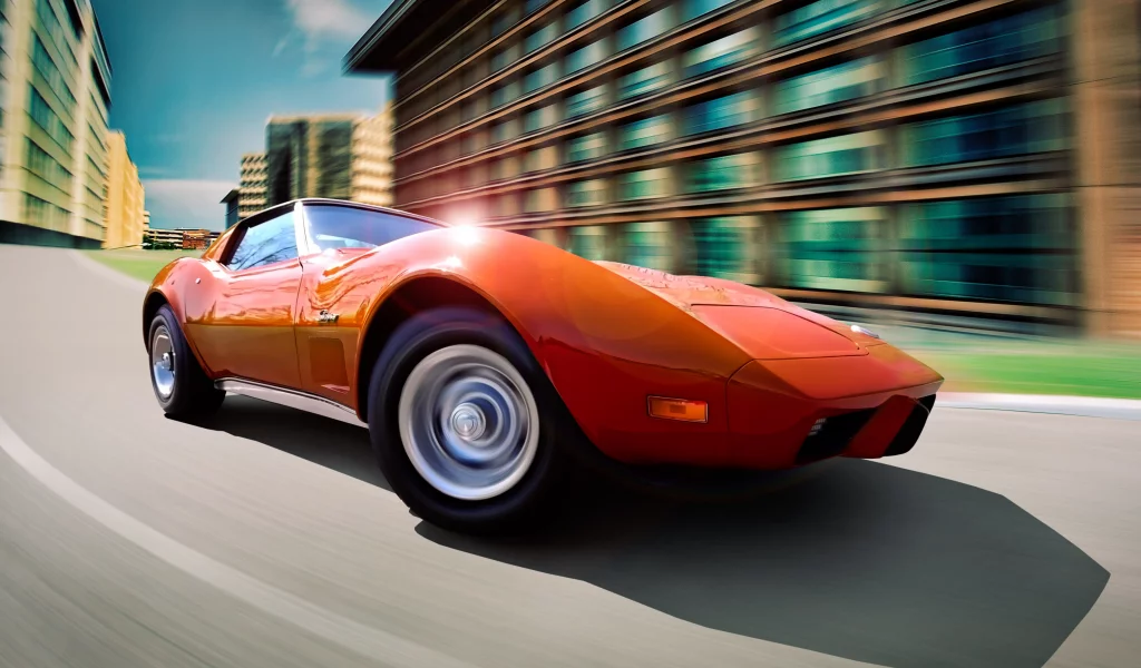 город, chevrolet, corvette, fake rig stingray