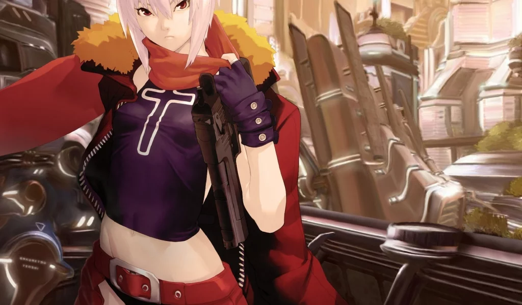 город, bakuretsu tenshi, пистолет, оружие, ангелы смерти, девушка, jo