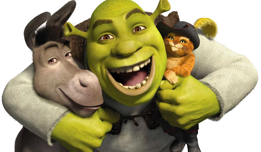 shrek, мультик, анимация, шрек, кот в сапогах, осел