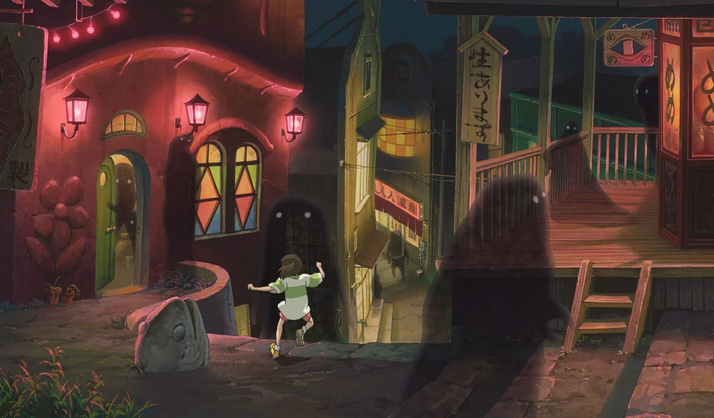 spirited away, chihiro, унесенные призраками, город, миядзаки