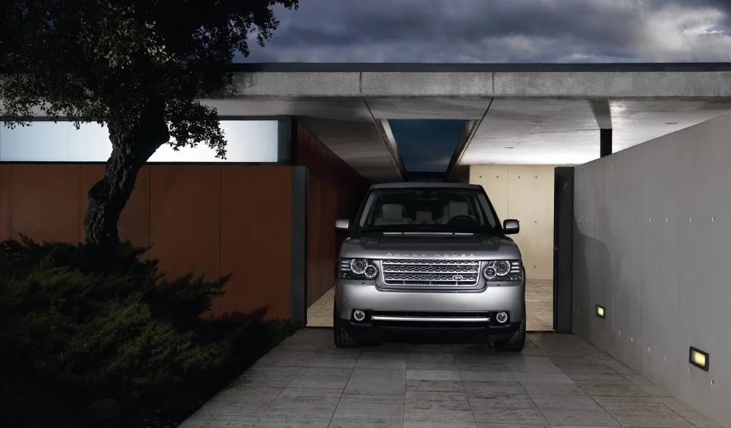 серебристый, land rover, silver, ночь, range rover, рендж ровер, лэнд ровер