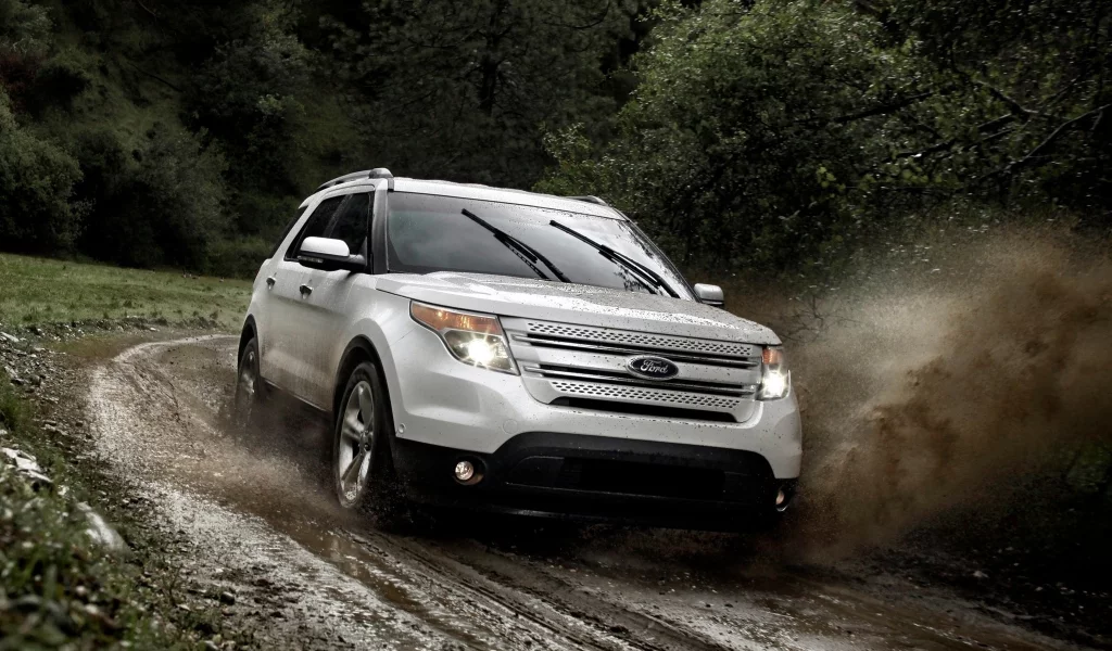 белый, explorer, ford