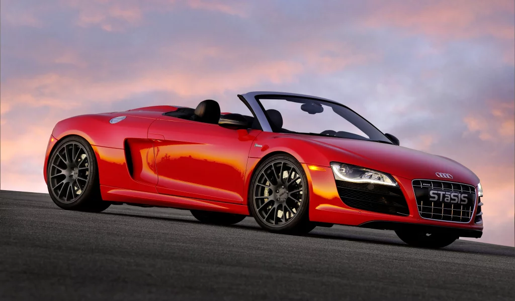 кабриолет, красный, audi, r8, v10, автомобиль, stasis