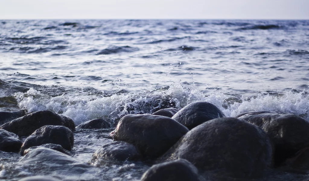 камни, залив, финский, море, волна