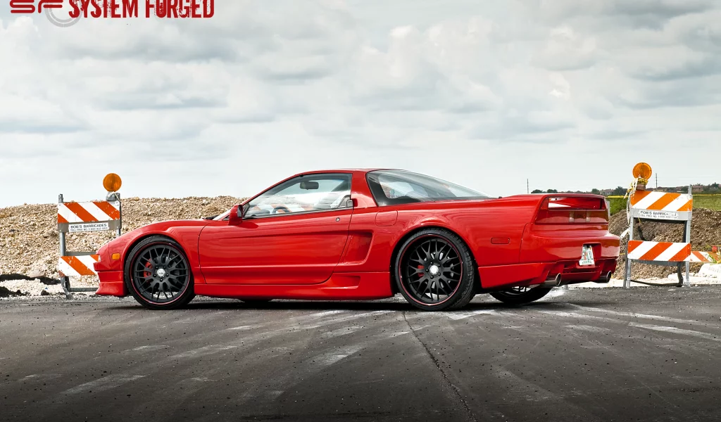 sf system forged, nsx, красная, задняя часть, red, акура, acura