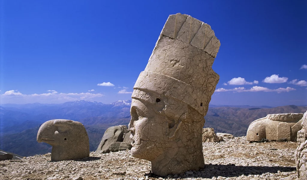 вершины, каменные, статуи, гор