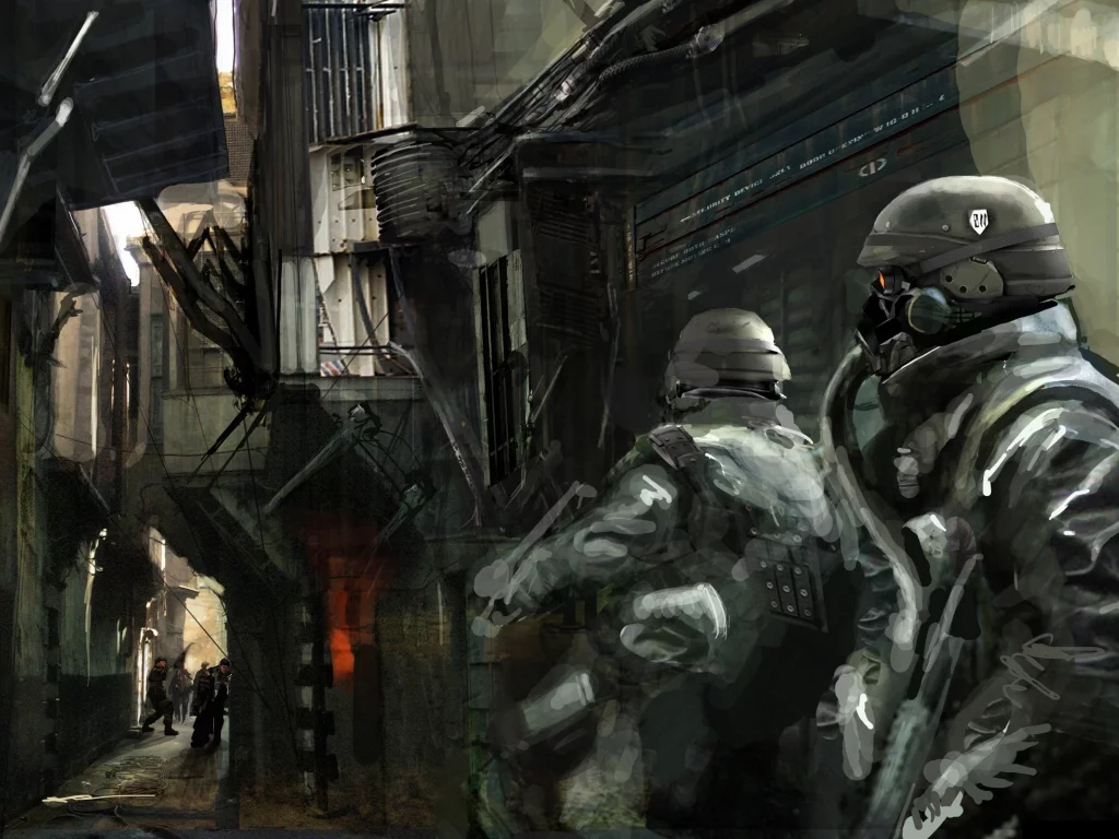 улица, люди, оружие, маски, игра, солдаты, killzone 2