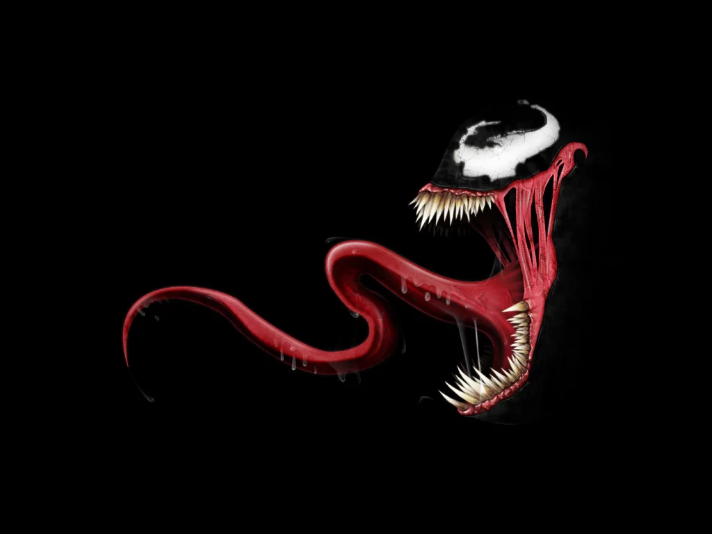 venom, чёрный, язык