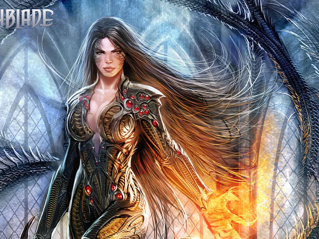 комикс, witchblade, девушка, взгляд, comix, тело, волосы