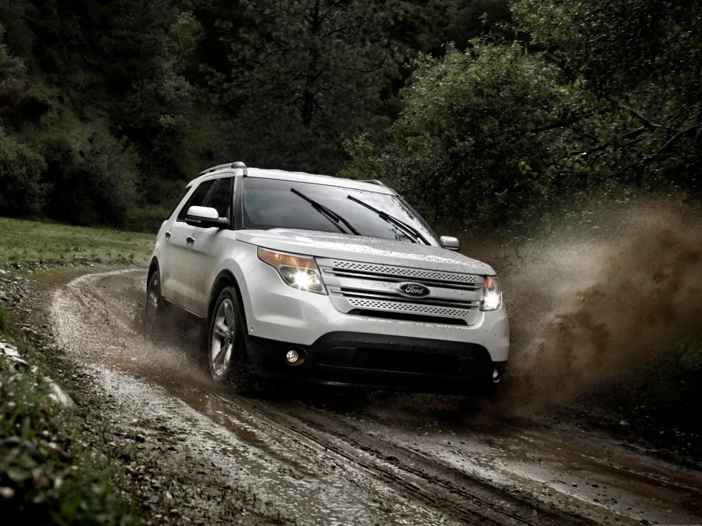 белый, explorer, ford