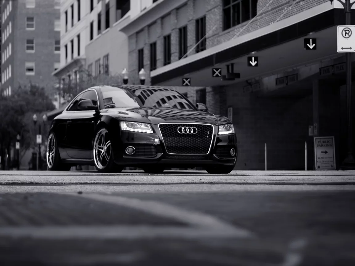 тюнинг, audi a5, черно-белое