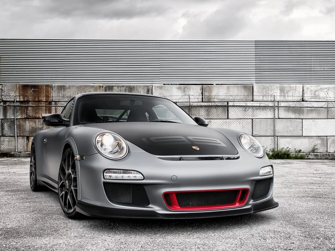 rs, серый, суперкар, забор, гт3, передок, небо, porsche, рс, 911, порше, gt3, колючая проволока