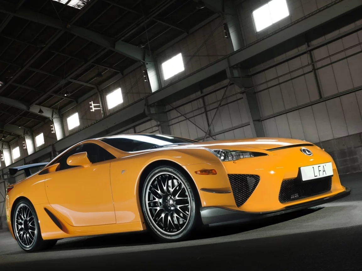лексус, вид сбоку, lexus lfa, оранжевый, sideview