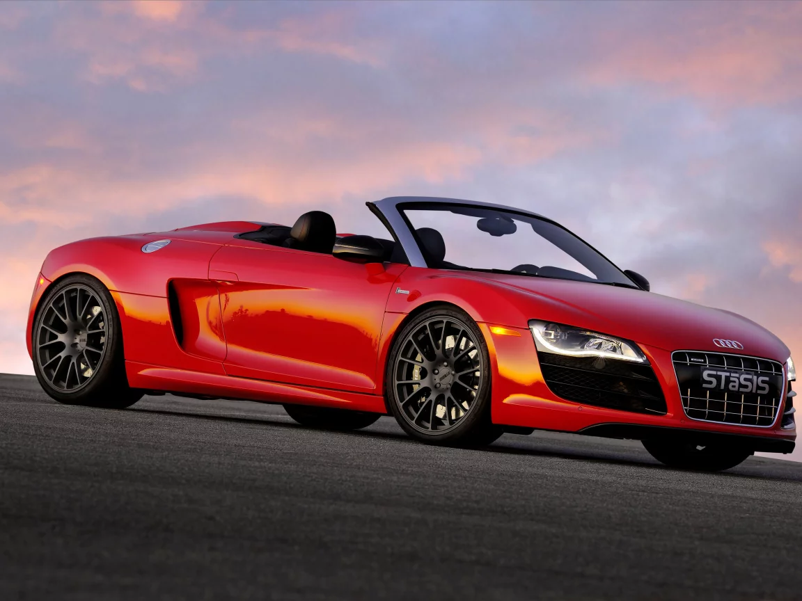 кабриолет, красный, audi, r8, v10, автомобиль, stasis