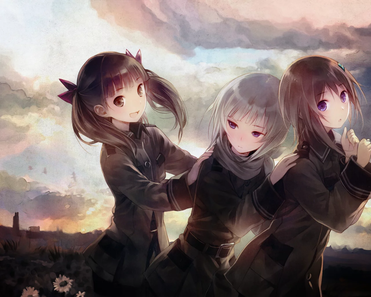звуки неба, девочки, sora no woto