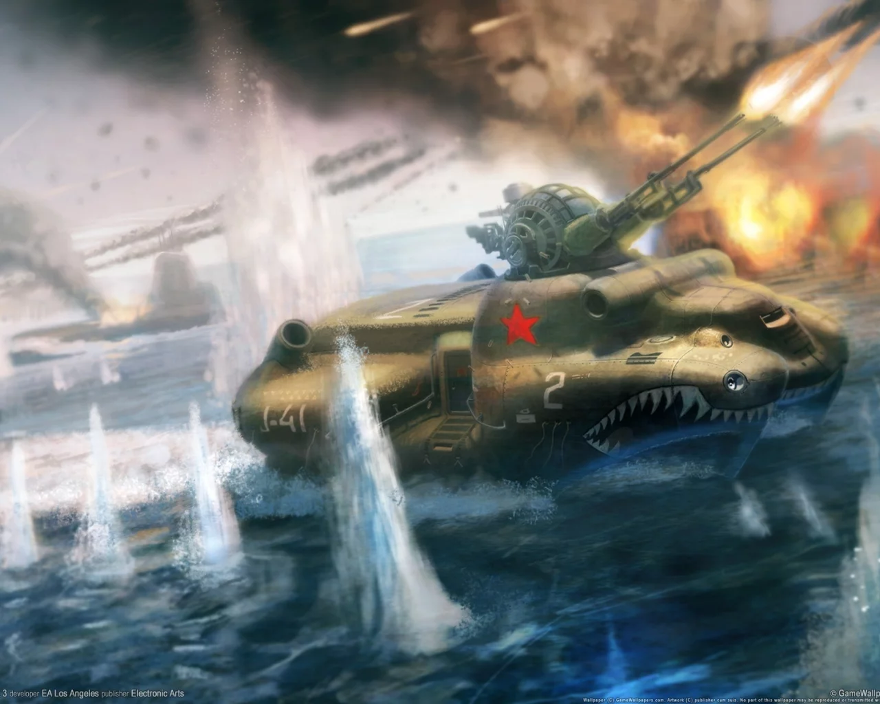 red alert 3, плеск, дым, пальба, пво
