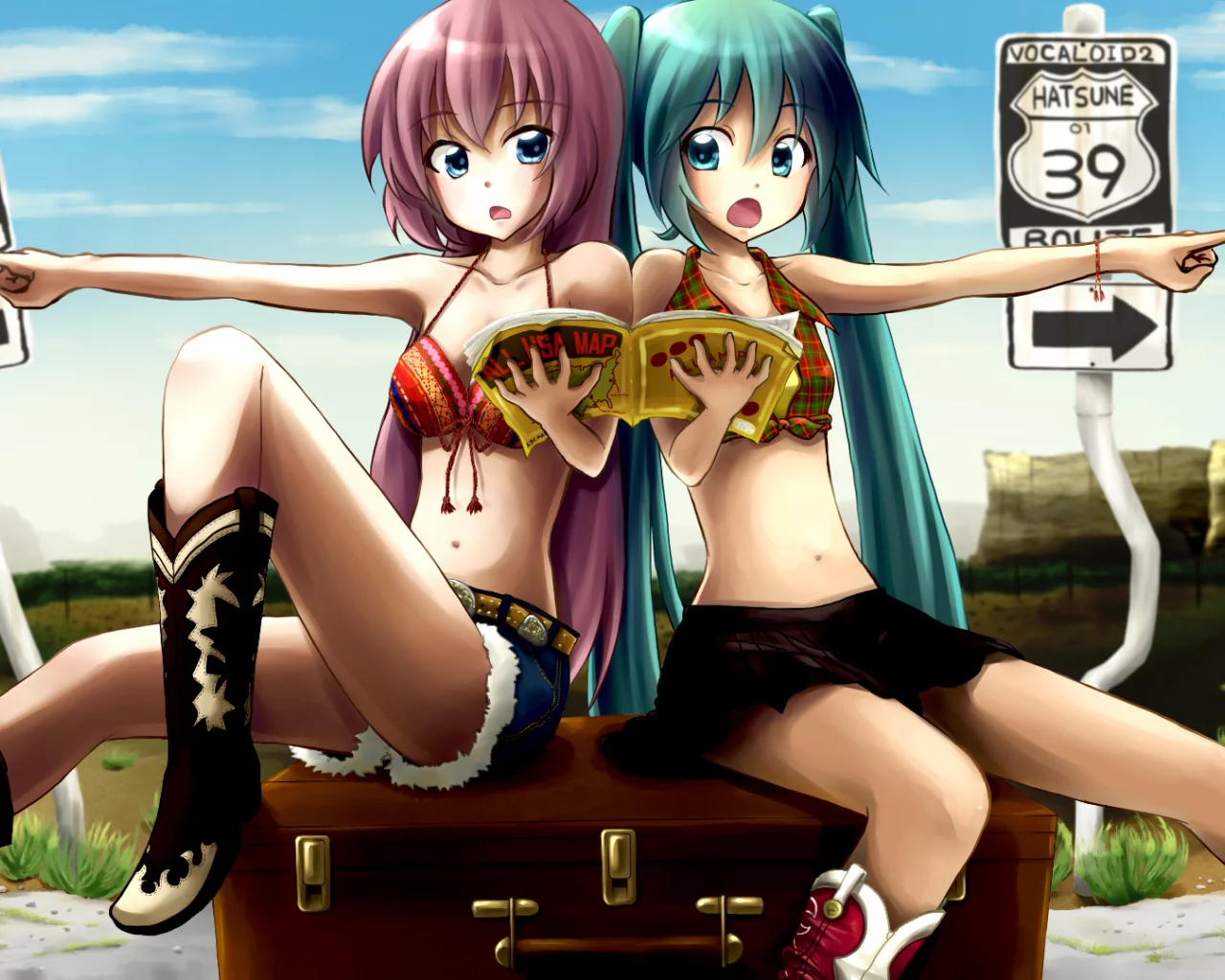 megurine luka, hatsune miku, вокалойд