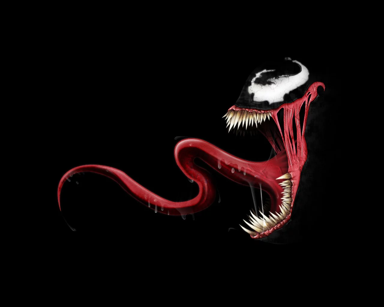venom, чёрный, язык