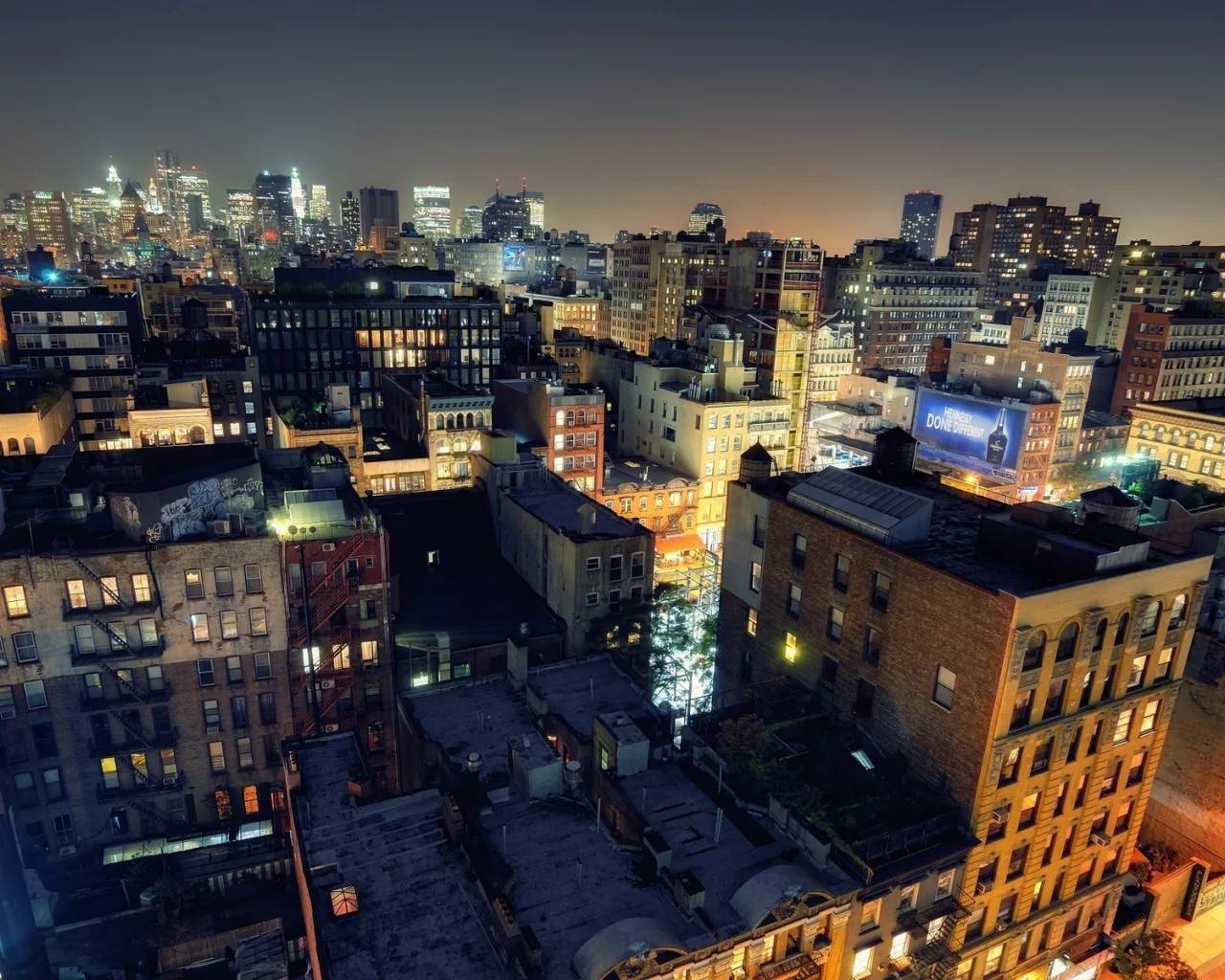 usa, lower manhattan, noho on down, ночь, night, new york city, нью-йорк, огни, roof, nyc