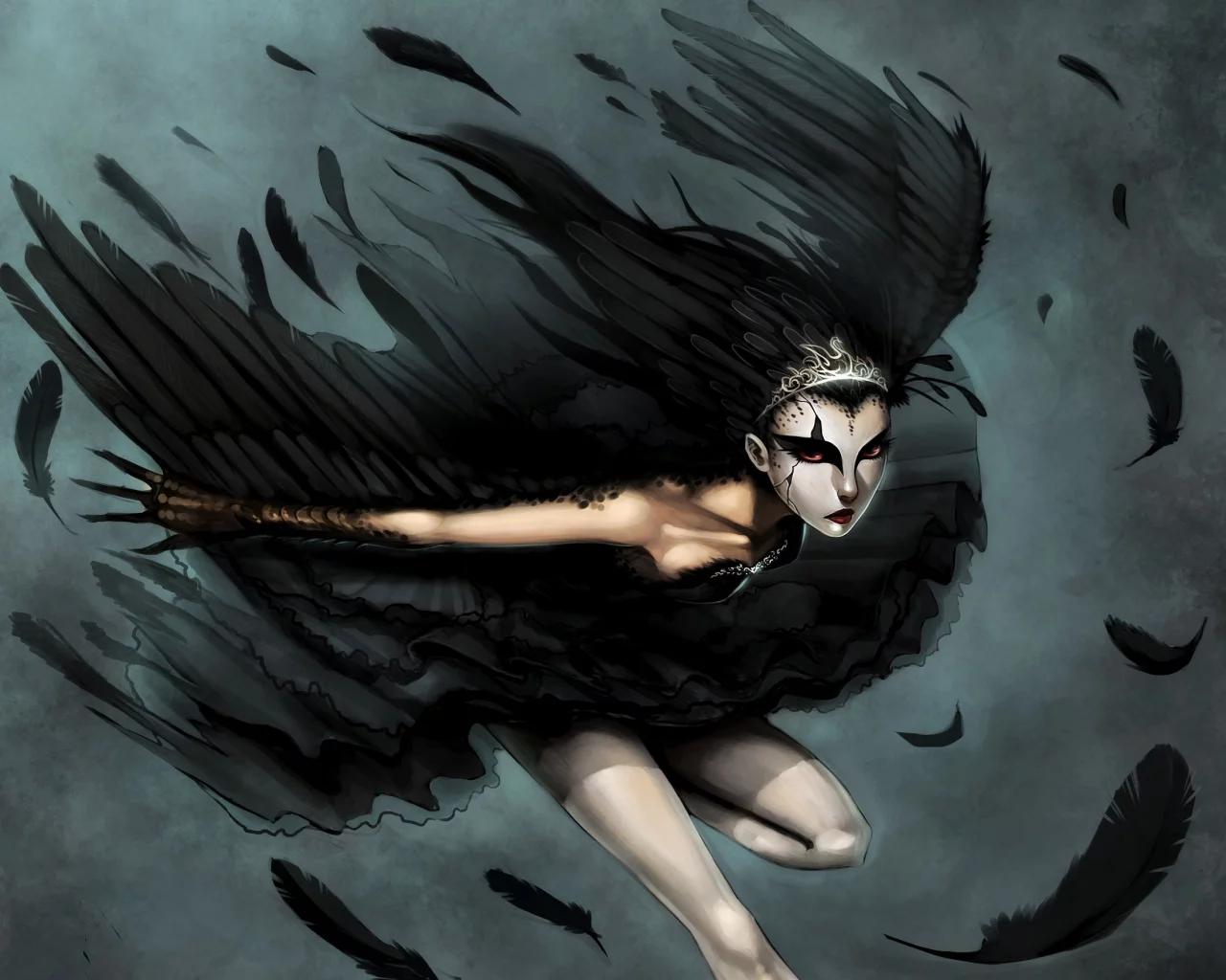 девушка, оборотень, black swan, лебедь
