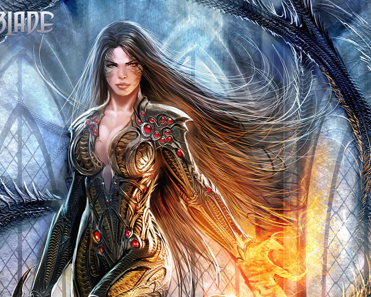 комикс, witchblade, девушка, взгляд, comix, тело, волосы