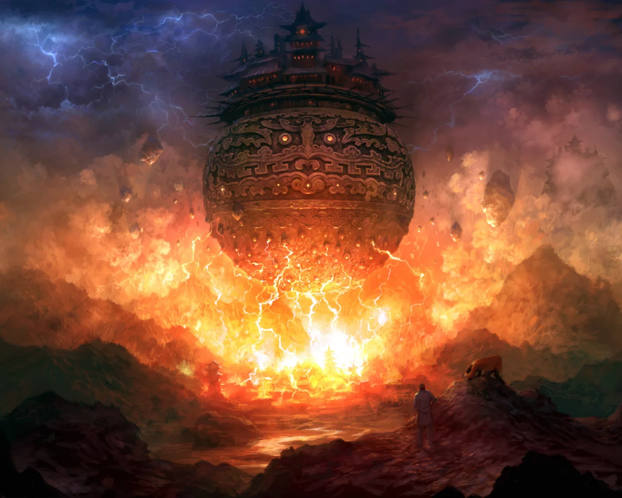 шар, fire, город, blade & soul