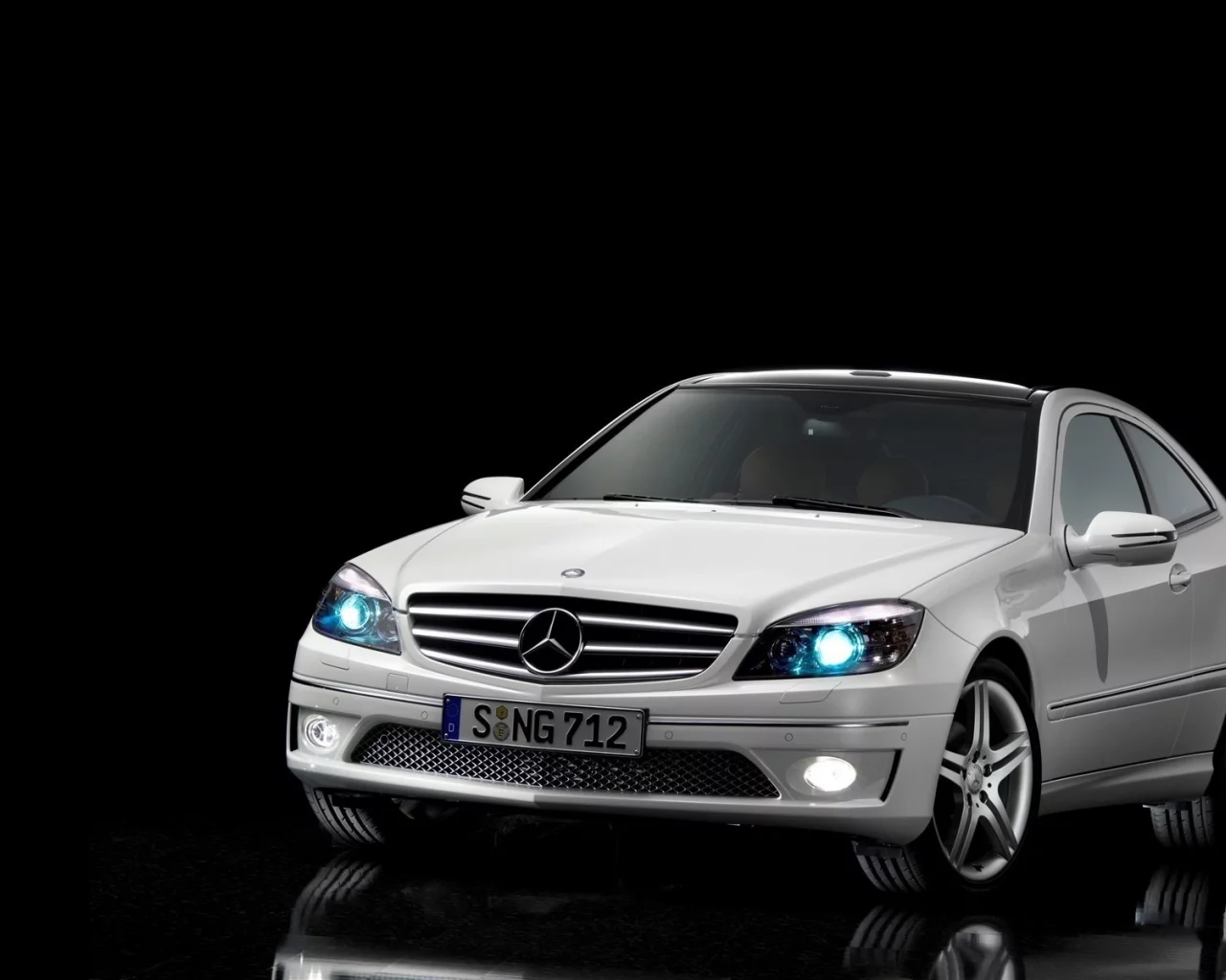 фары, черный, фон, синие, mersedec, benz