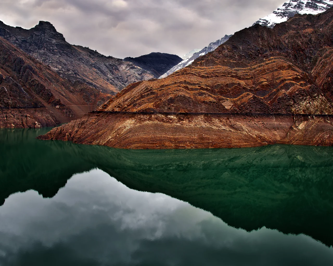 горы, вода, гора