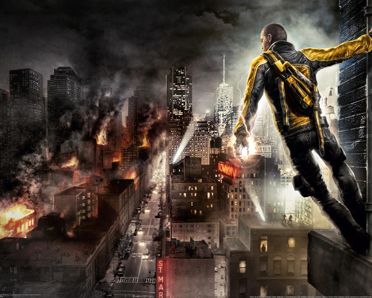 город, cole mcgrath, infamous 2, разрушенный
