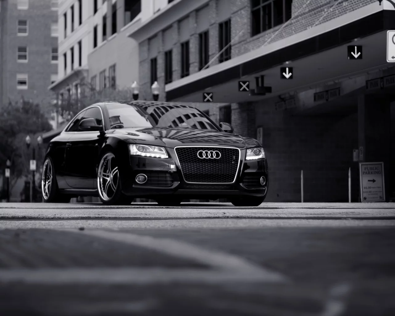 тюнинг, audi a5, черно-белое